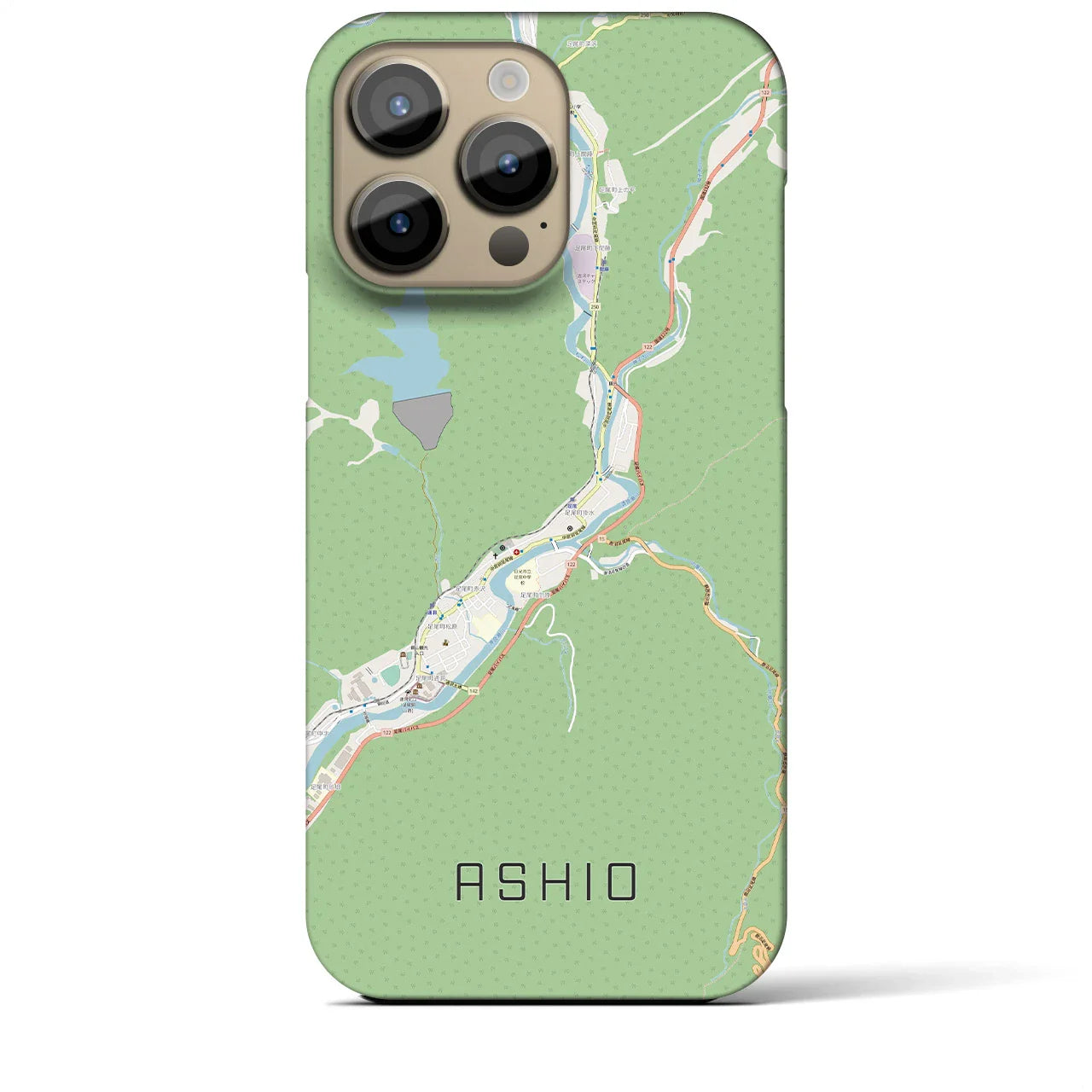 【足尾(栃木県)】地図柄iPhoneケース(バックカバータイプ)