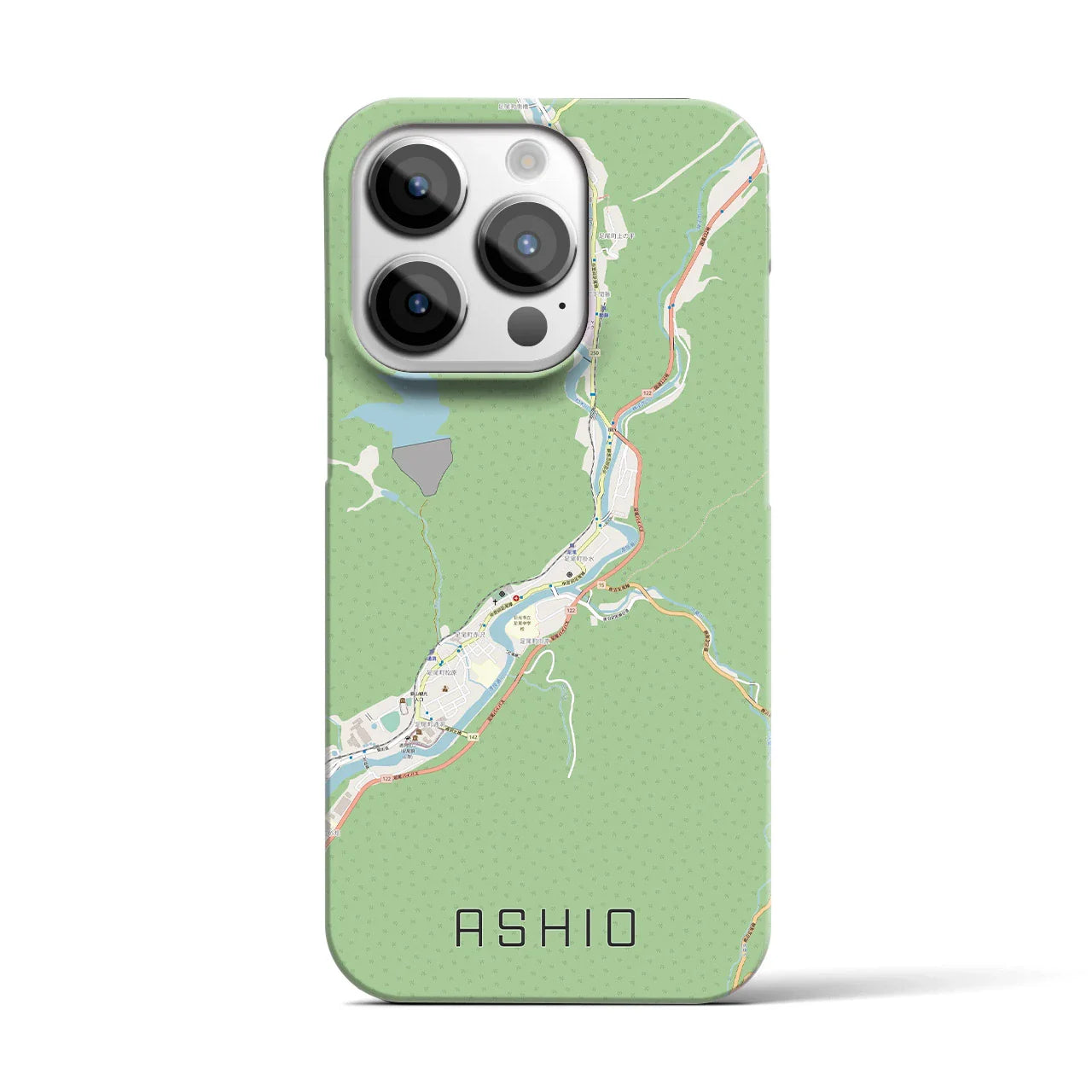 【足尾(栃木県)】地図柄iPhoneケース(バックカバータイプ)