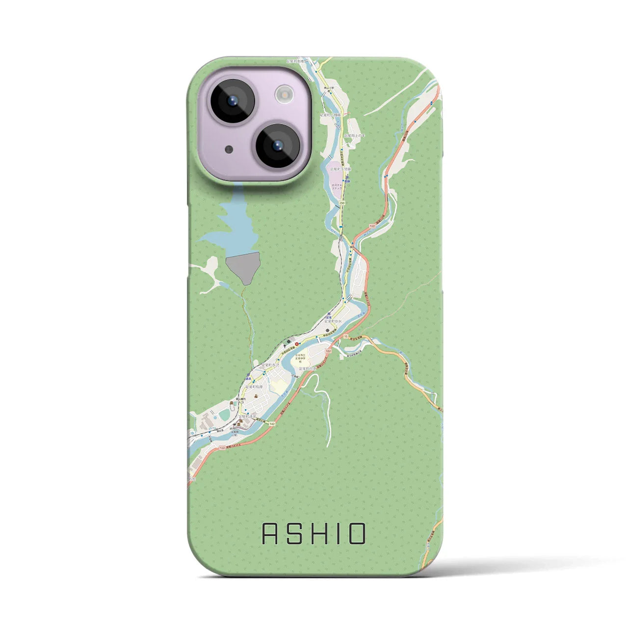 【足尾(栃木県)】地図柄iPhoneケース(バックカバータイプ)