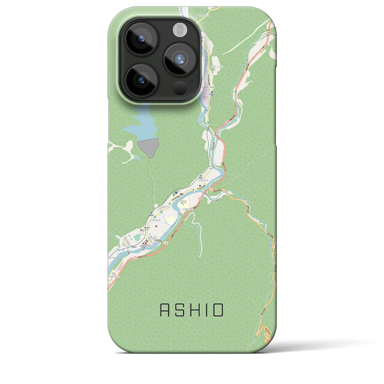 【足尾(栃木県)】地図柄iPhoneケース(バックカバータイプ)
