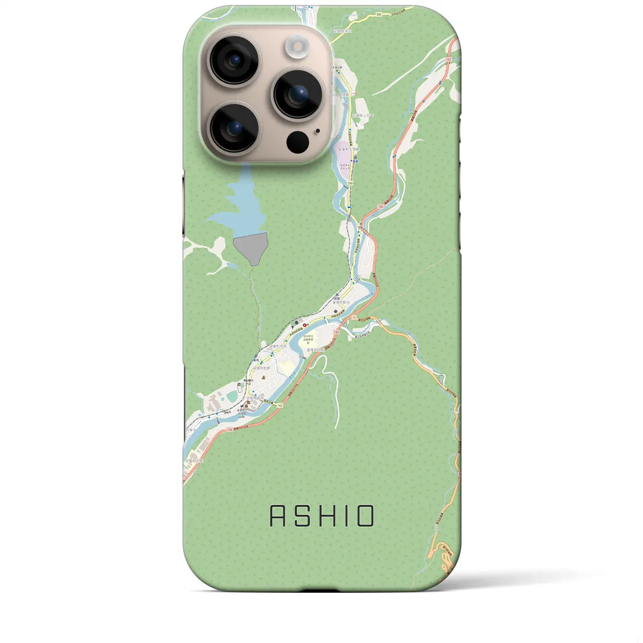 【足尾(栃木県)】地図柄iPhoneケース(バックカバータイプ)
