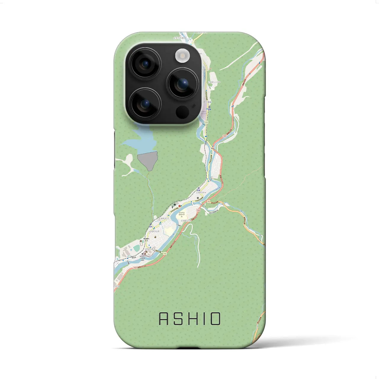 【足尾(栃木県)】地図柄iPhoneケース(バックカバータイプ)