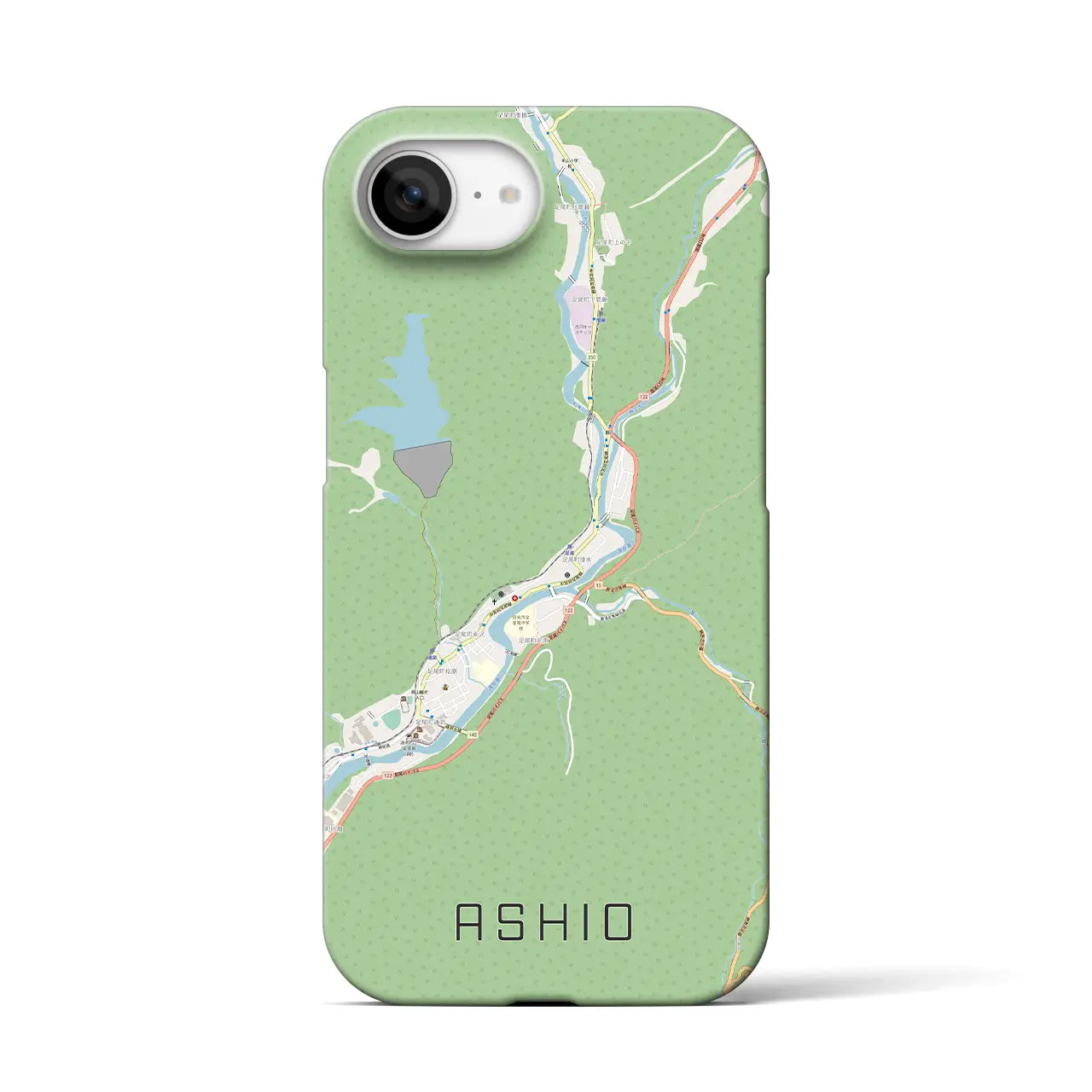 【足尾(栃木県)】地図柄iPhoneケース(バックカバータイプ)