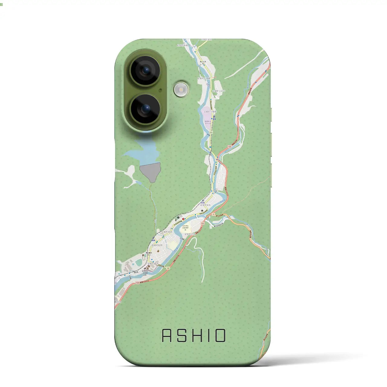 【足尾(栃木県)】地図柄iPhoneケース(バックカバータイプ)