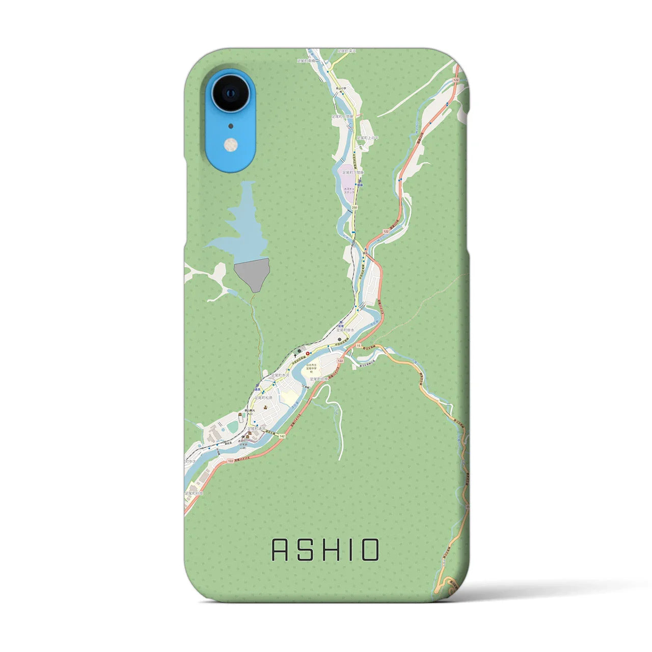 【足尾(栃木県)】地図柄iPhoneケース(バックカバータイプ)