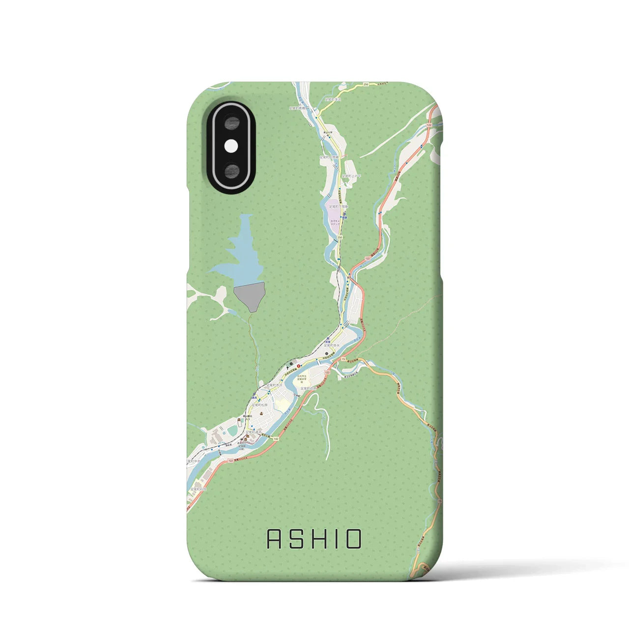 【足尾(栃木県)】地図柄iPhoneケース(バックカバータイプ)