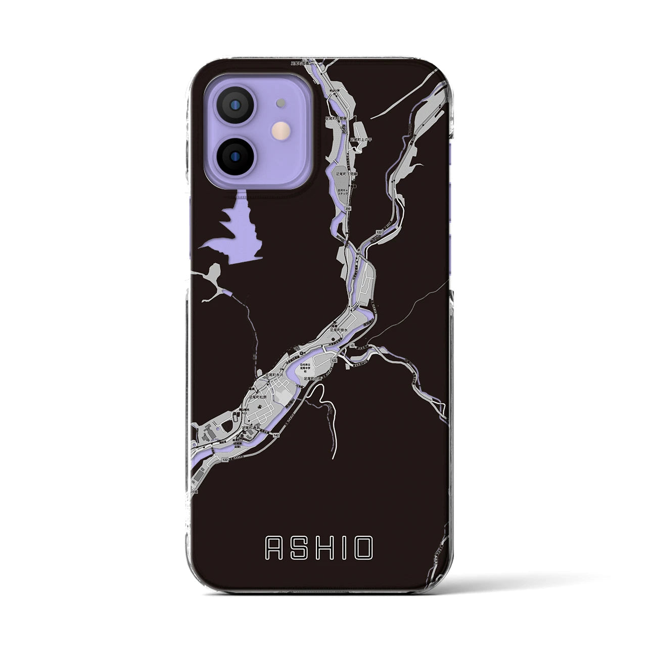 【足尾(栃木県)】地図柄iPhoneケース(クリアタイプ)