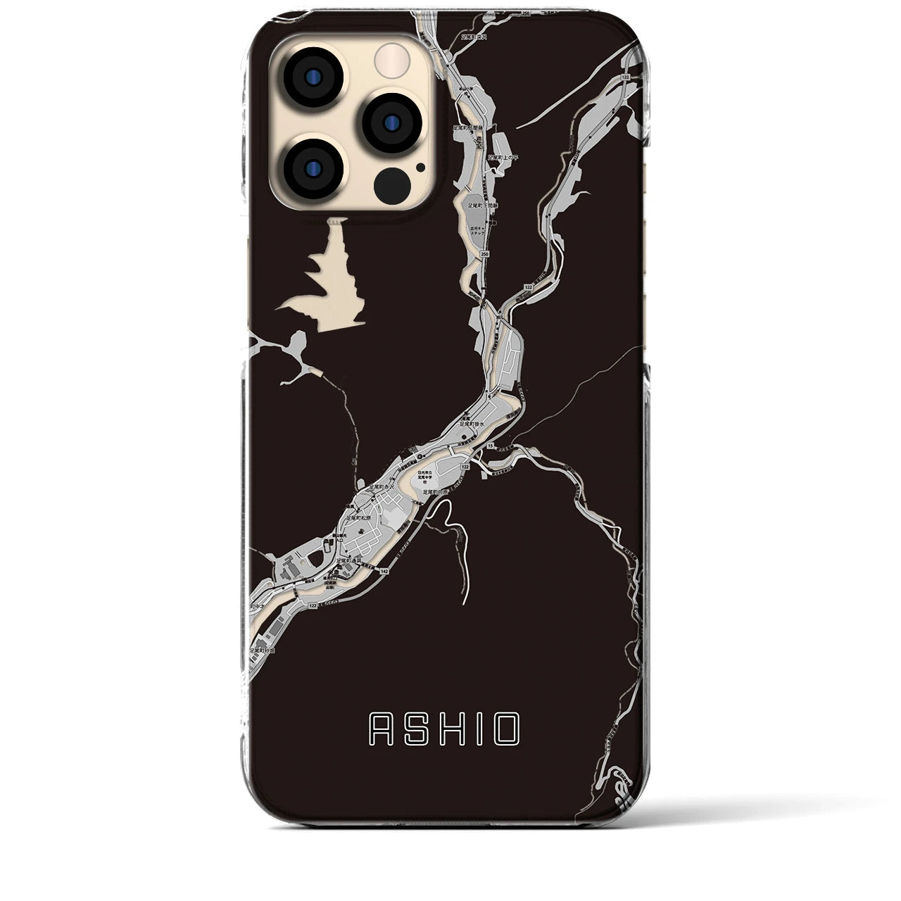 【足尾(栃木県)】地図柄iPhoneケース(クリアタイプ)