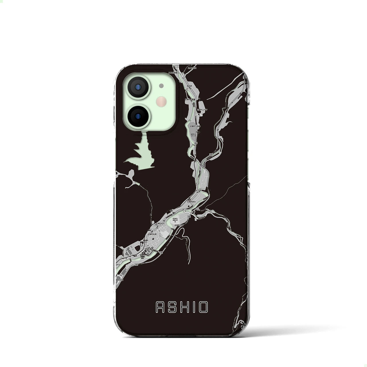 【足尾(栃木県)】地図柄iPhoneケース(クリアタイプ)