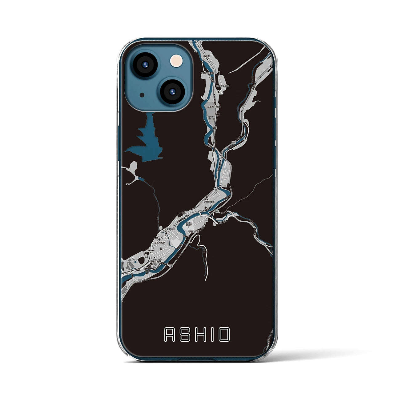 【足尾(栃木県)】地図柄iPhoneケース(クリアタイプ)