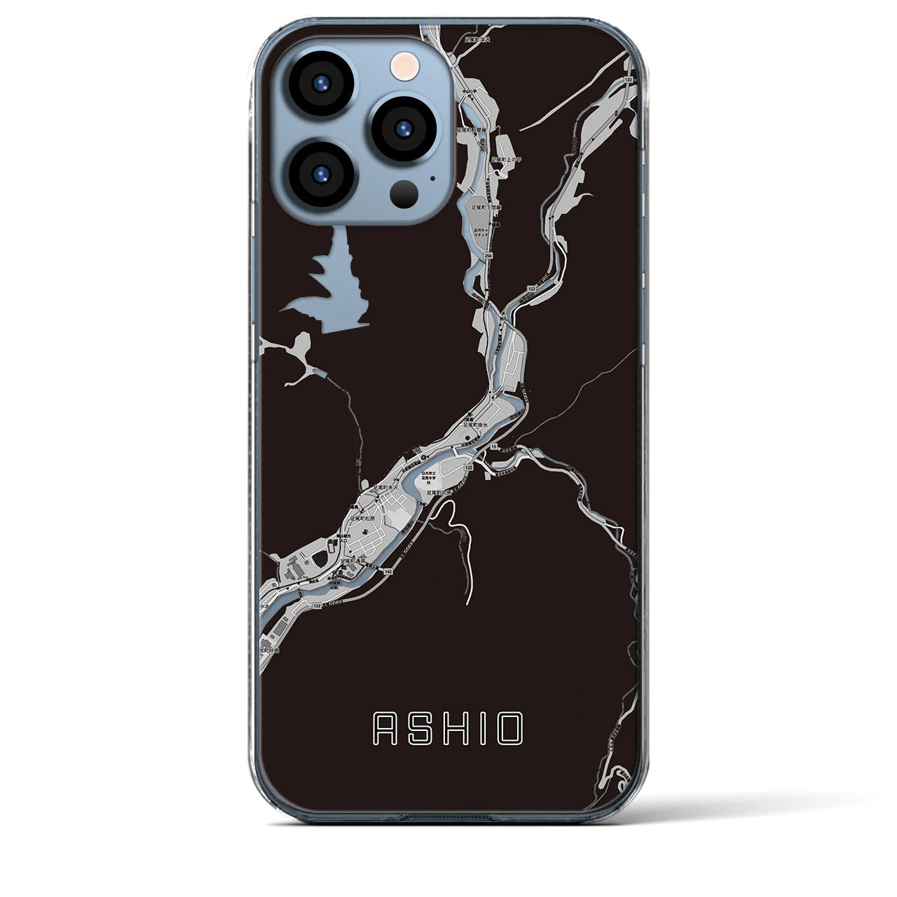 【足尾(栃木県)】地図柄iPhoneケース(クリアタイプ)