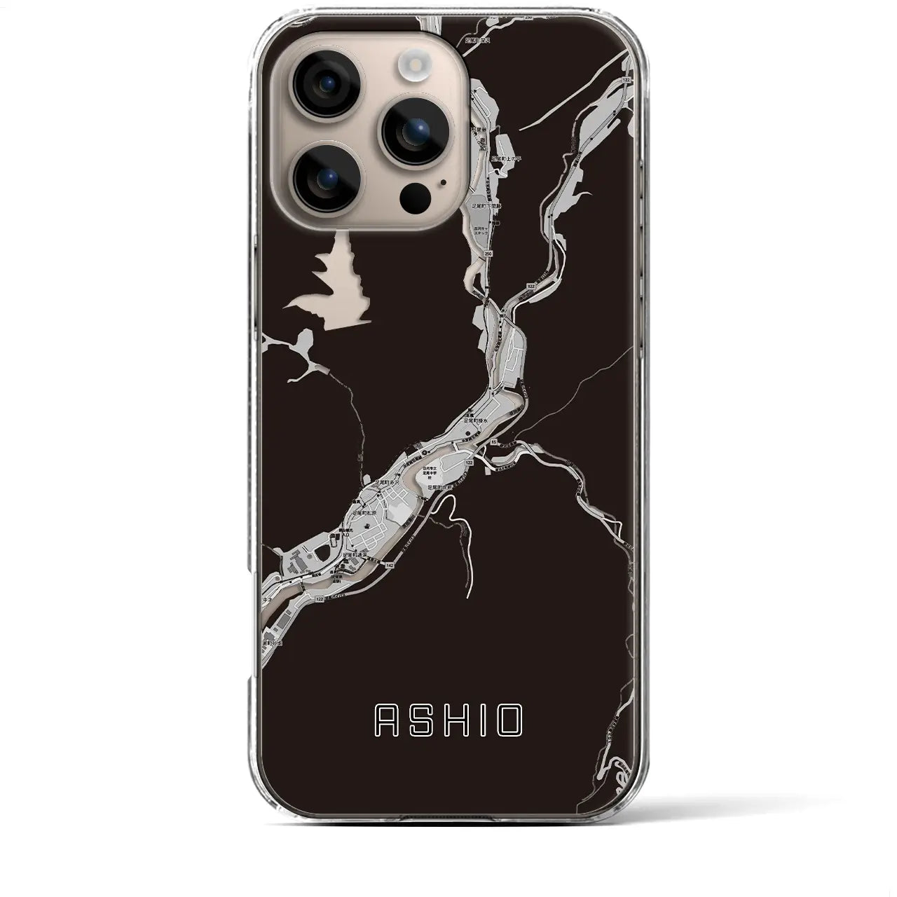 【足尾(栃木県)】地図柄iPhoneケース(クリアタイプ)