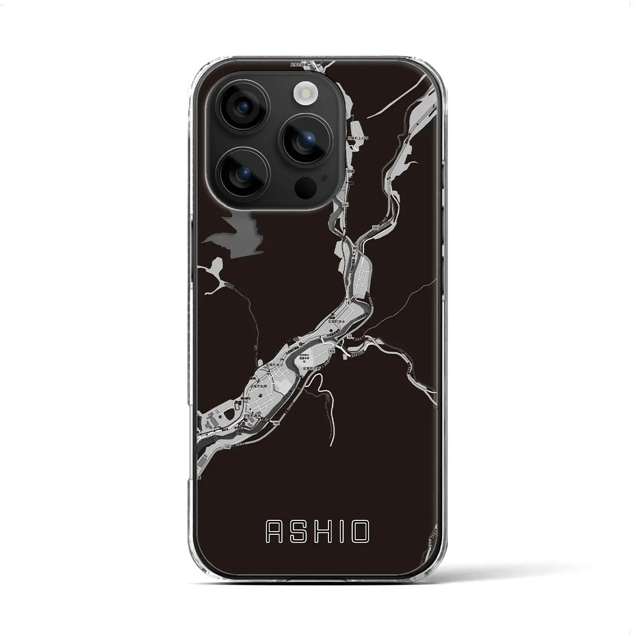 【足尾(栃木県)】地図柄iPhoneケース(クリアタイプ)