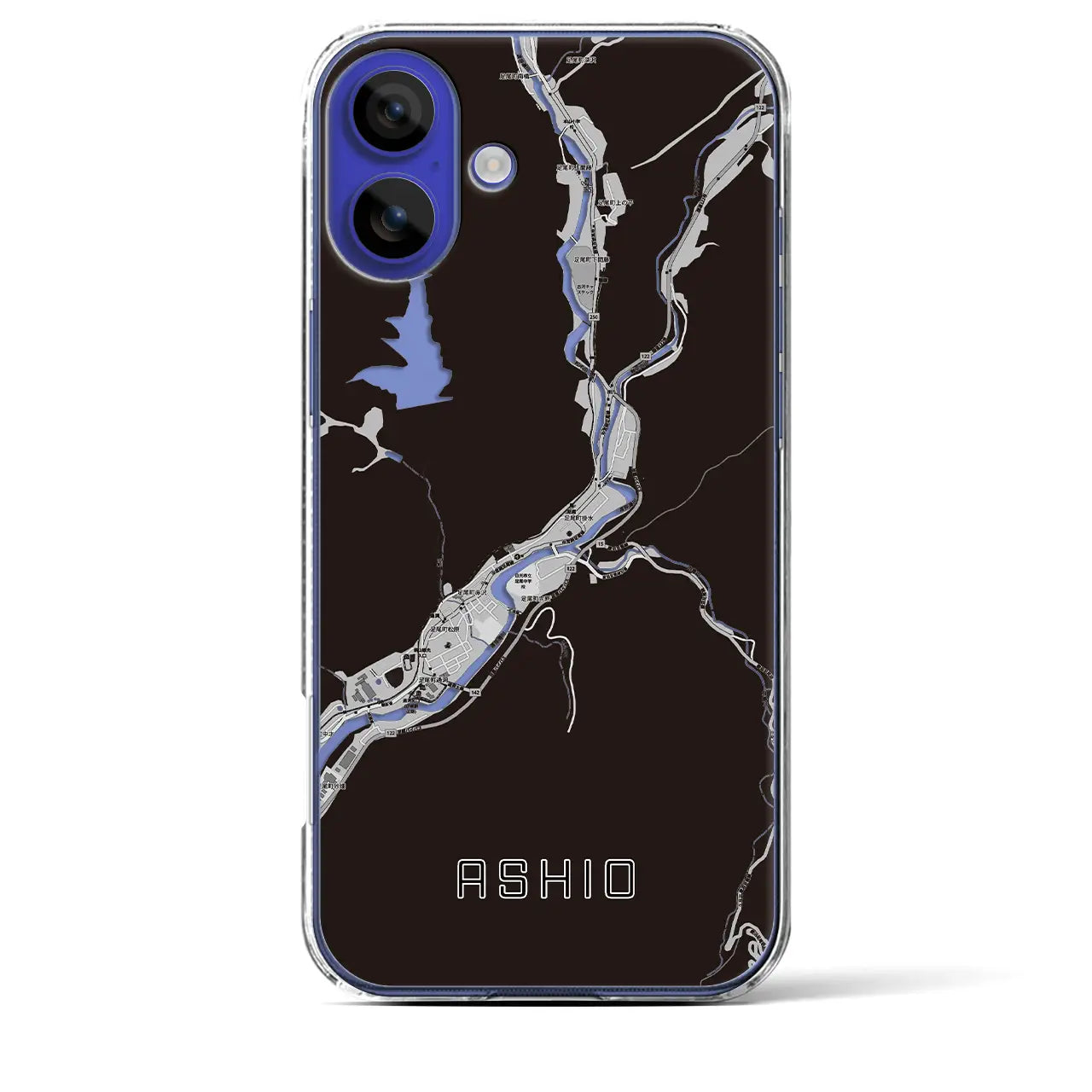 【足尾(栃木県)】地図柄iPhoneケース(クリアタイプ)