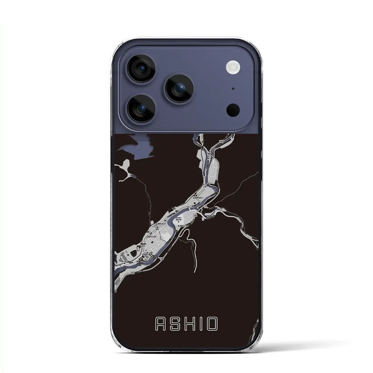 【足尾(栃木県)】地図柄iPhoneケース(クリアタイプ)