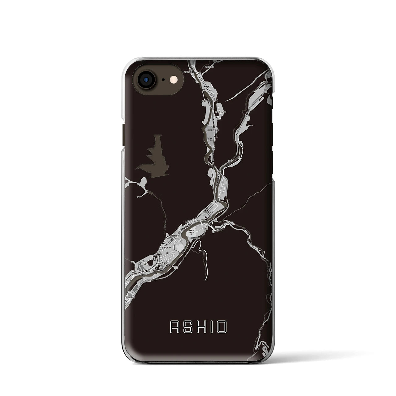 【足尾(栃木県)】地図柄iPhoneケース(クリアタイプ)