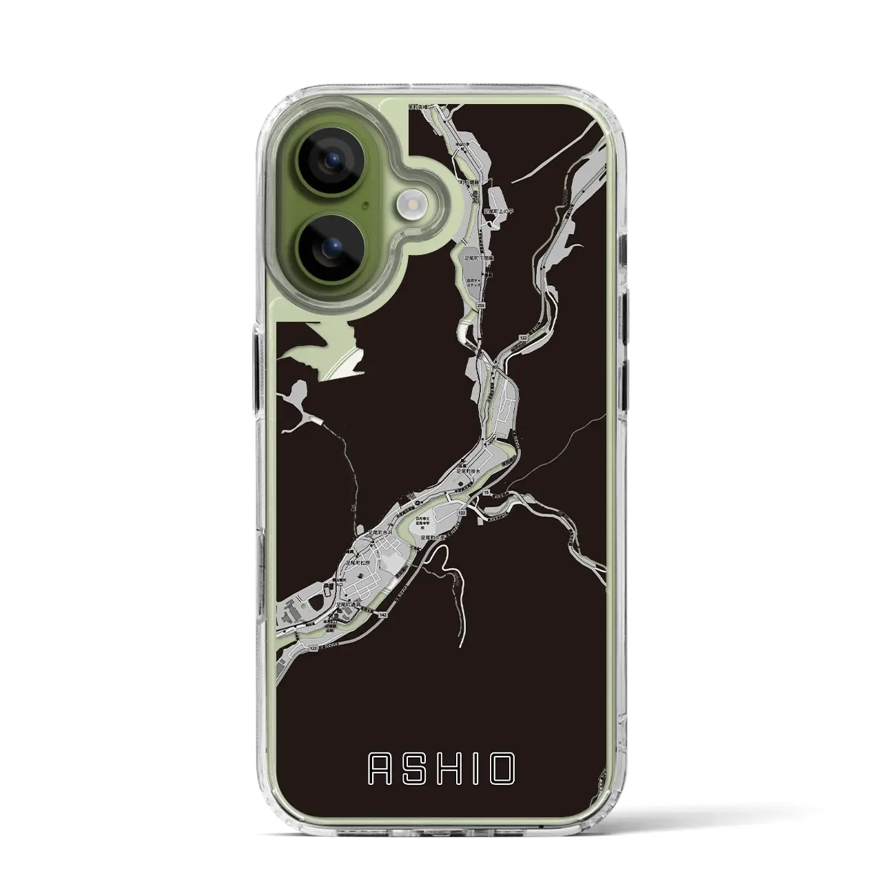 【足尾(栃木県)】地図柄iPhoneケース(MagSafeタイプ)