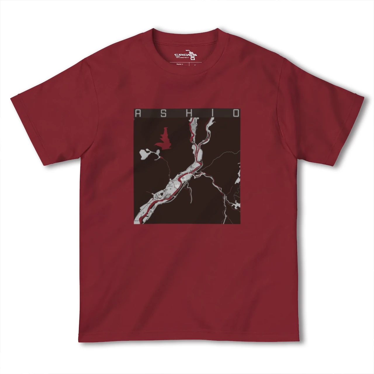 【足尾(栃木県)】地図柄ヘビーウェイトTシャツ