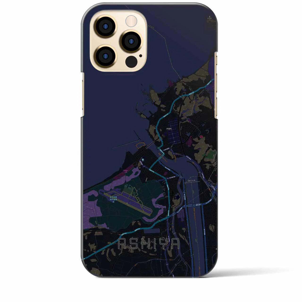 【芦屋(福岡県)】地図柄iPhoneケース(バックカバータイプ)