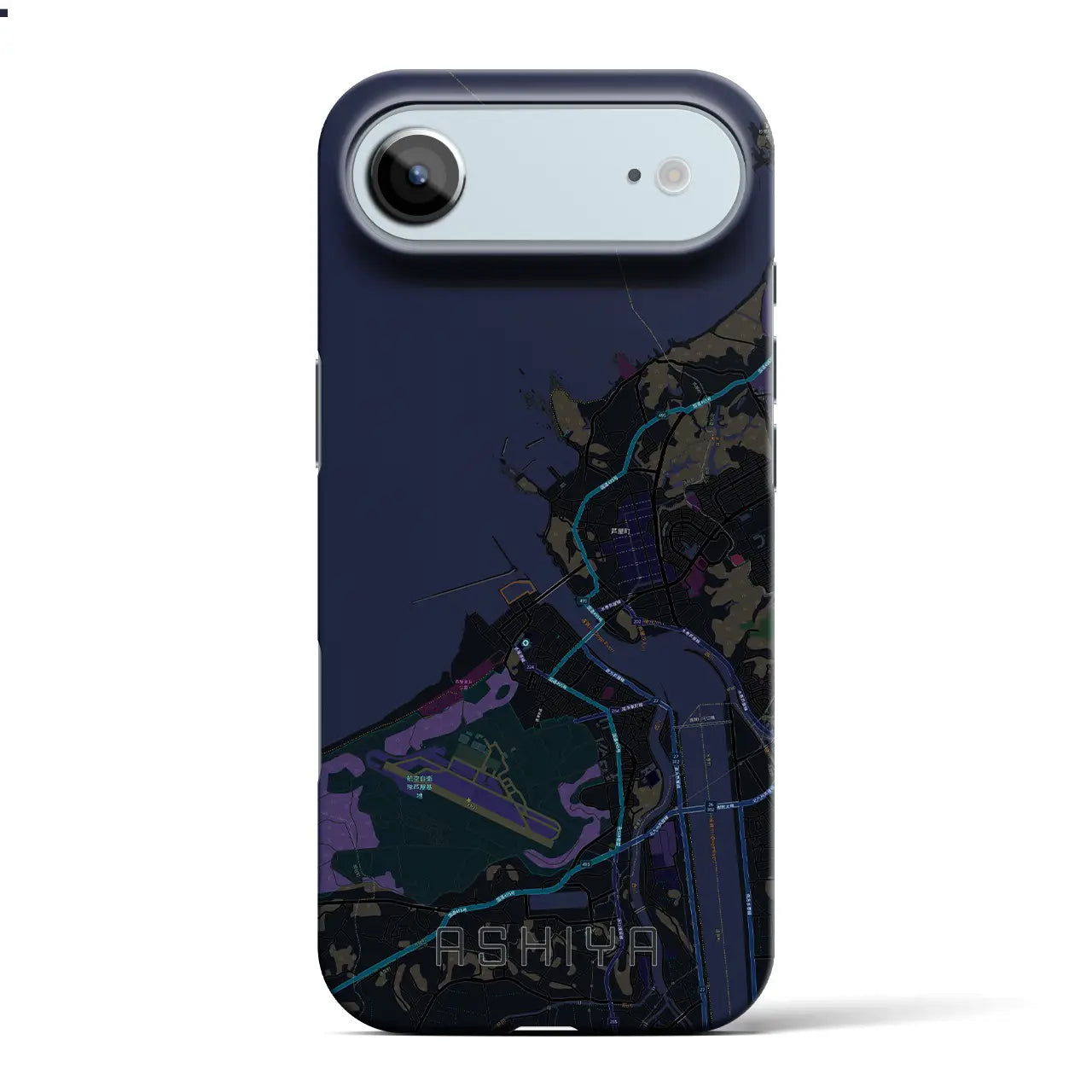 【芦屋(福岡県)】地図柄iPhoneケース(バックカバータイプ)