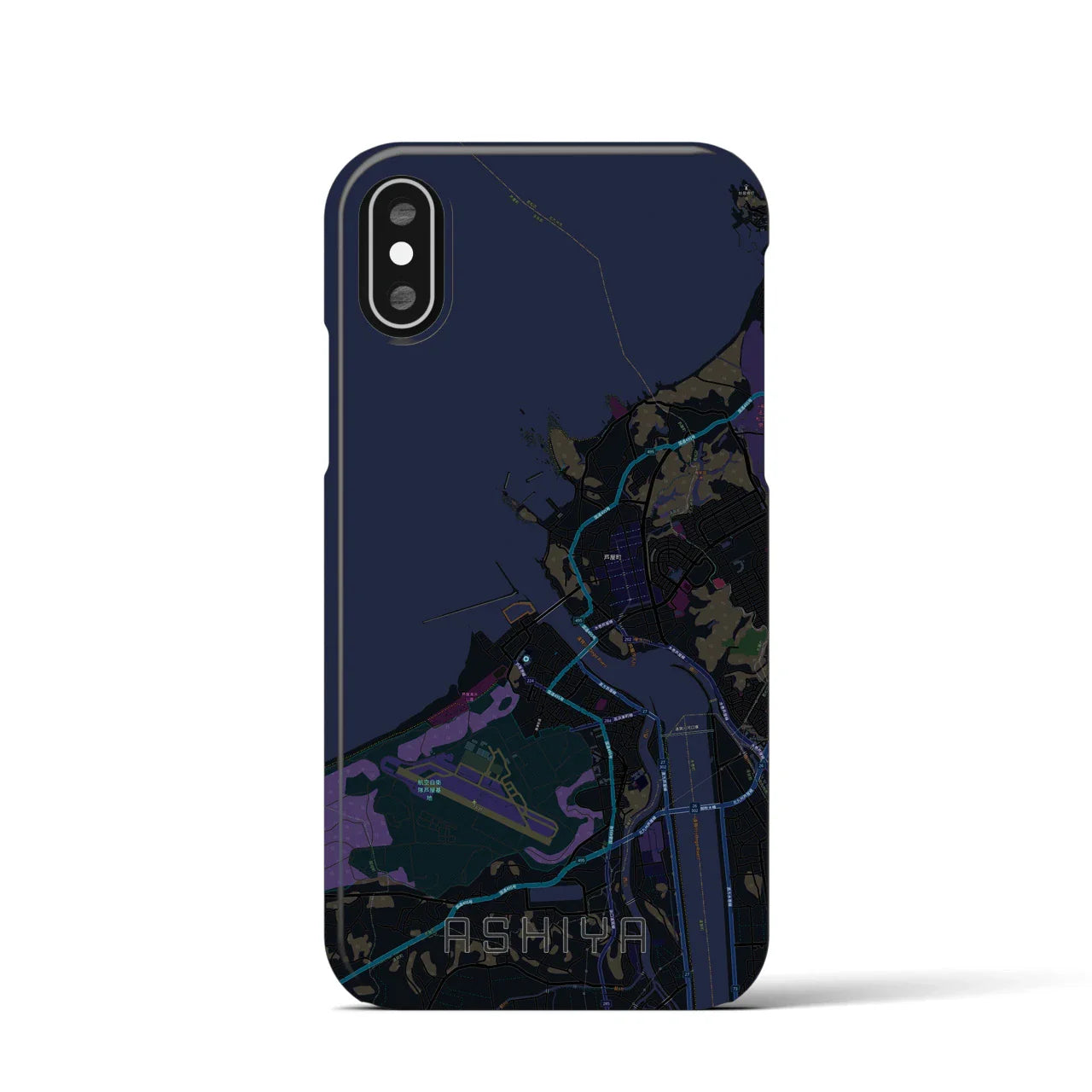 【芦屋(福岡県)】地図柄iPhoneケース(バックカバータイプ)