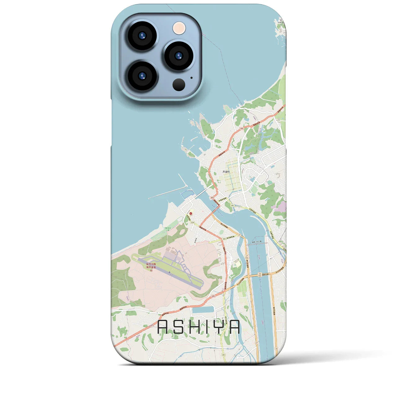【芦屋(福岡県)】地図柄iPhoneケース(バックカバータイプ)