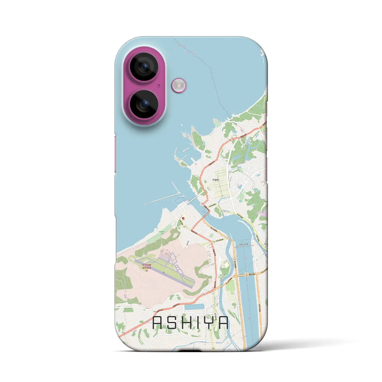 【芦屋(福岡県)】地図柄iPhoneケース(バックカバータイプ)