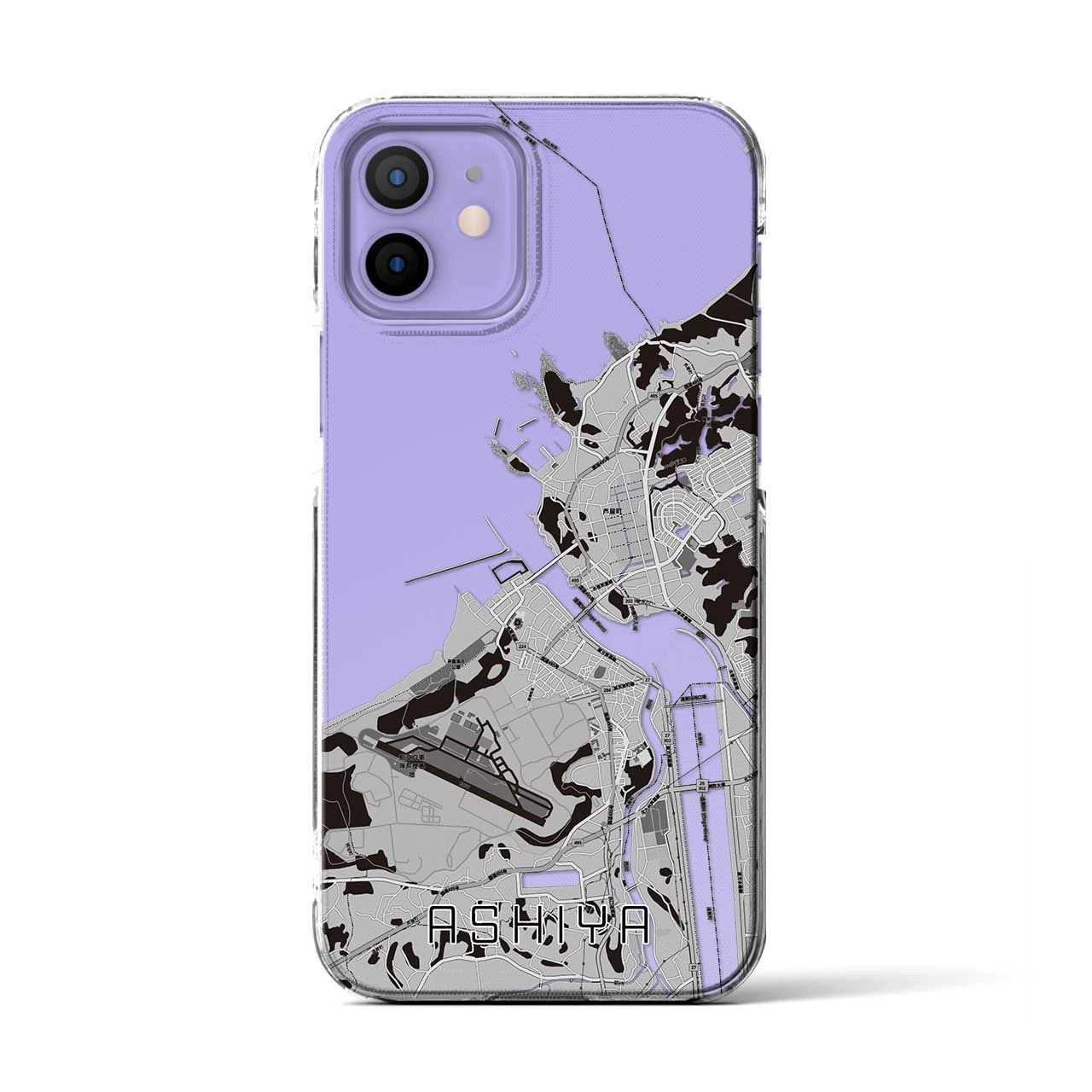 【芦屋(福岡県)】地図柄iPhoneケース(クリアタイプ)