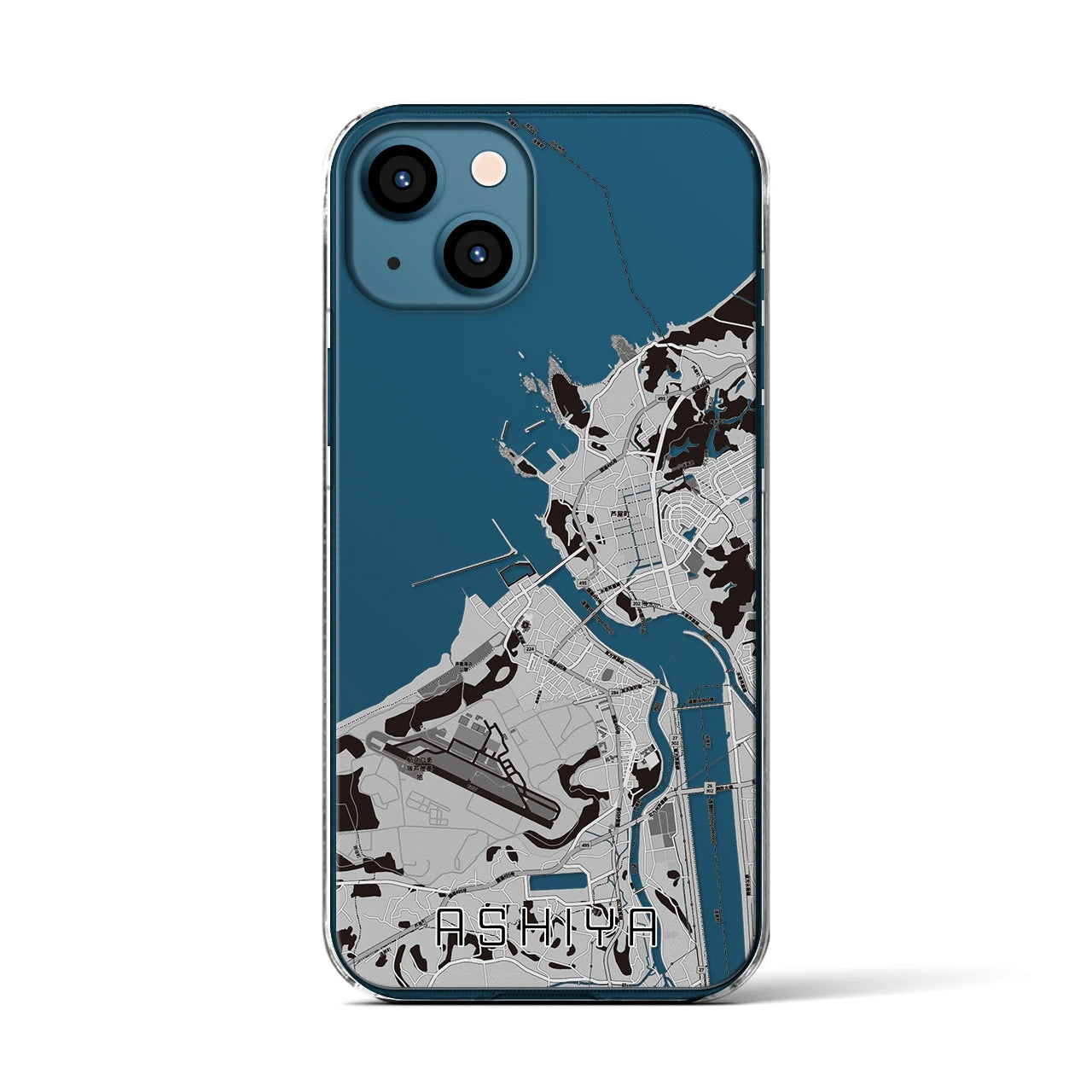 【芦屋(福岡県)】地図柄iPhoneケース(クリアタイプ)