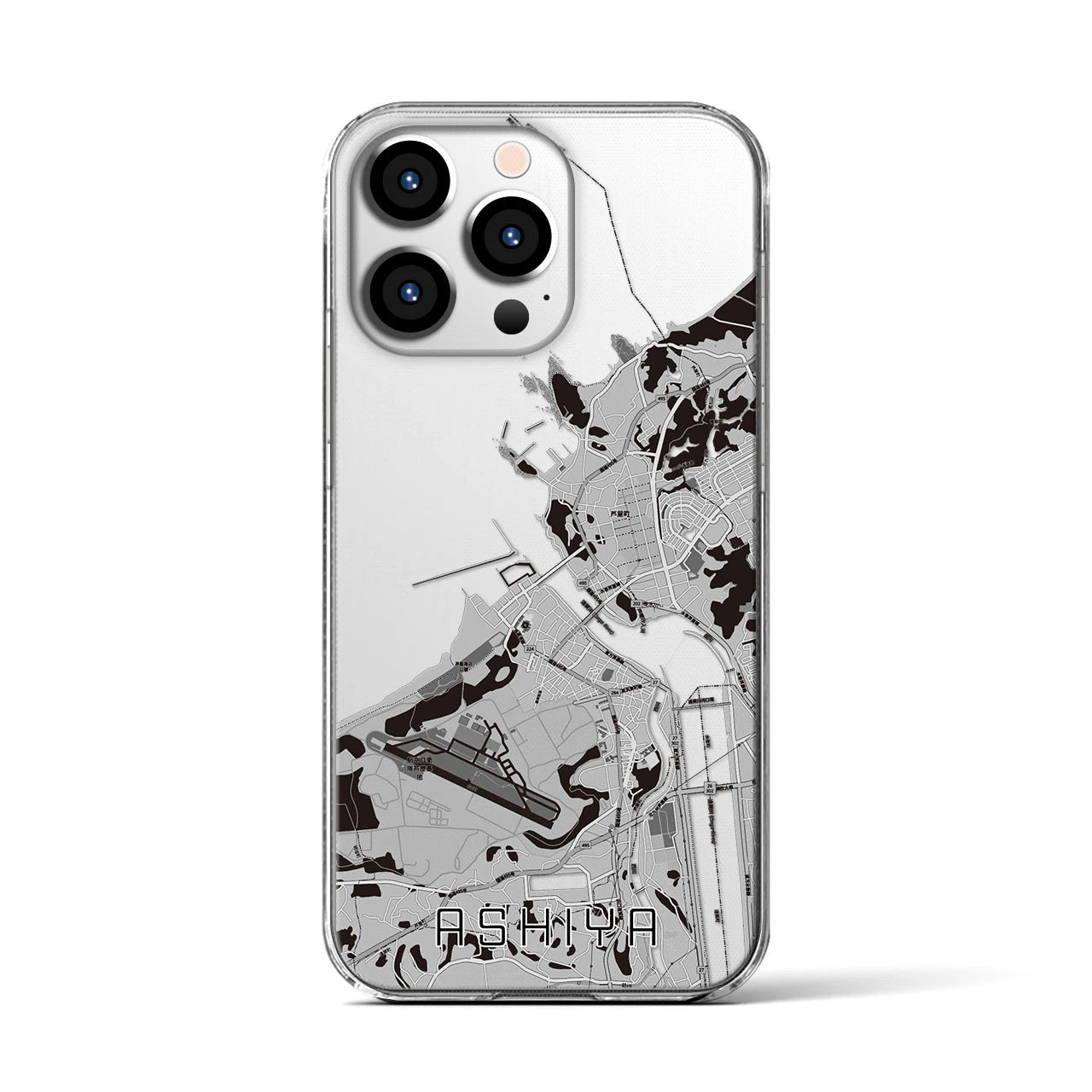 【芦屋(福岡県)】地図柄iPhoneケース(クリアタイプ)