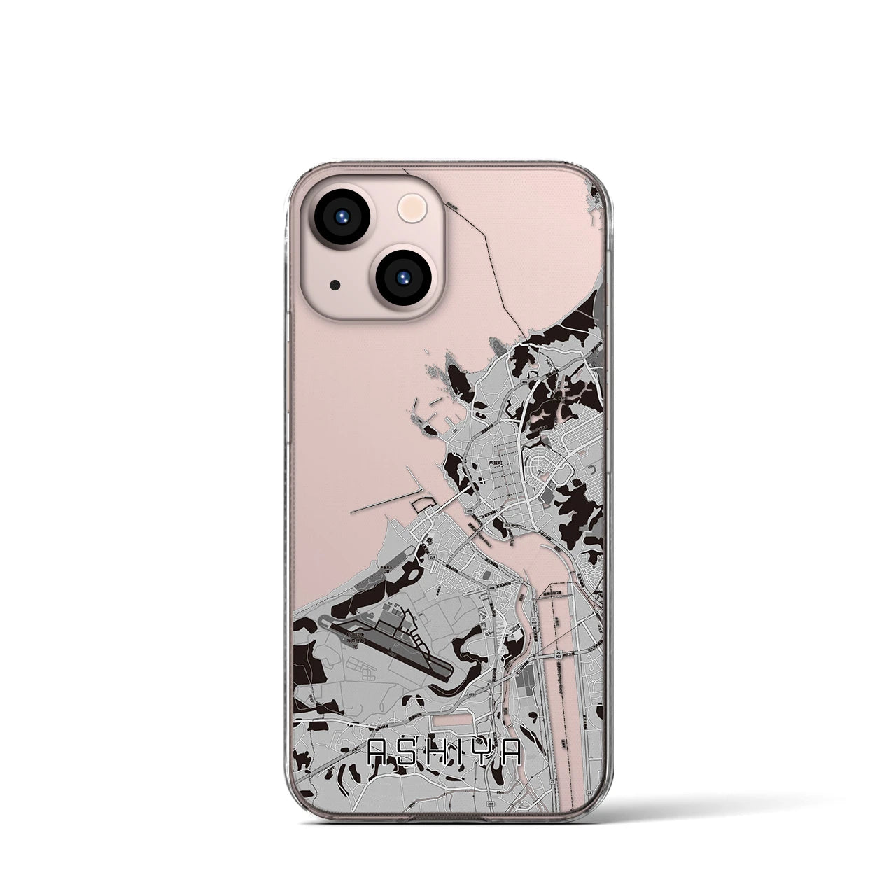 【芦屋(福岡県)】地図柄iPhoneケース(クリアタイプ)