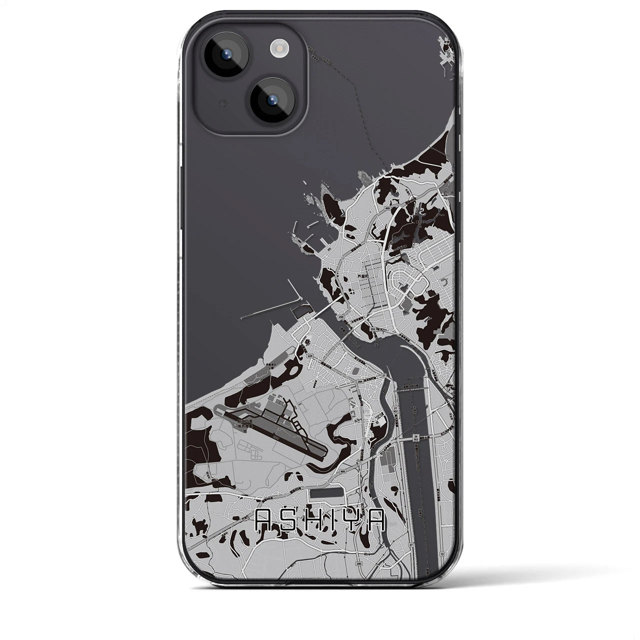 【芦屋(福岡県)】地図柄iPhoneケース(クリアタイプ)