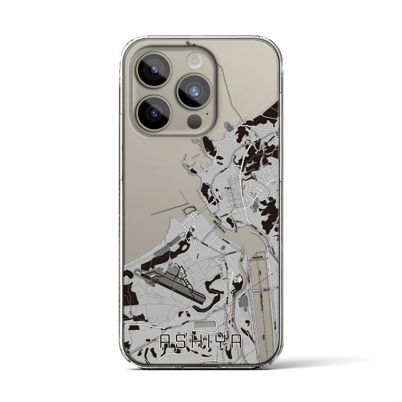 【芦屋(福岡県)】地図柄iPhoneケース(クリアタイプ)