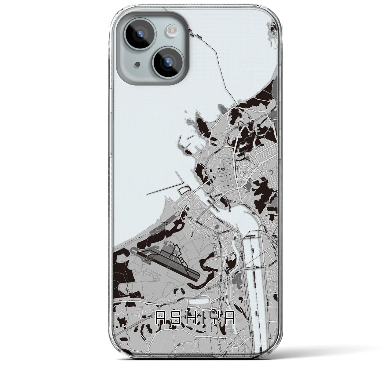 【芦屋(福岡県)】地図柄iPhoneケース(クリアタイプ)