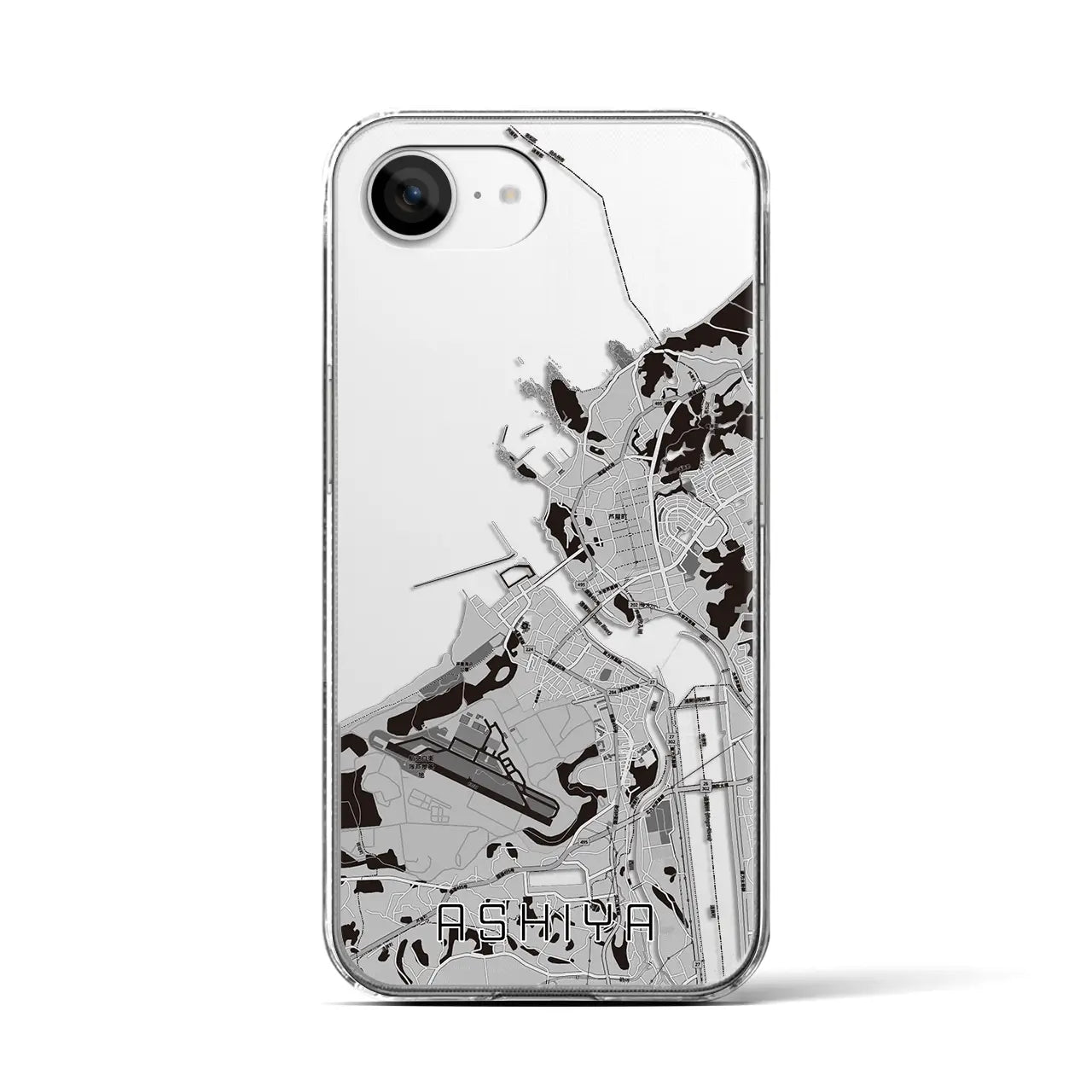【芦屋(福岡県)】地図柄iPhoneケース(クリアタイプ)