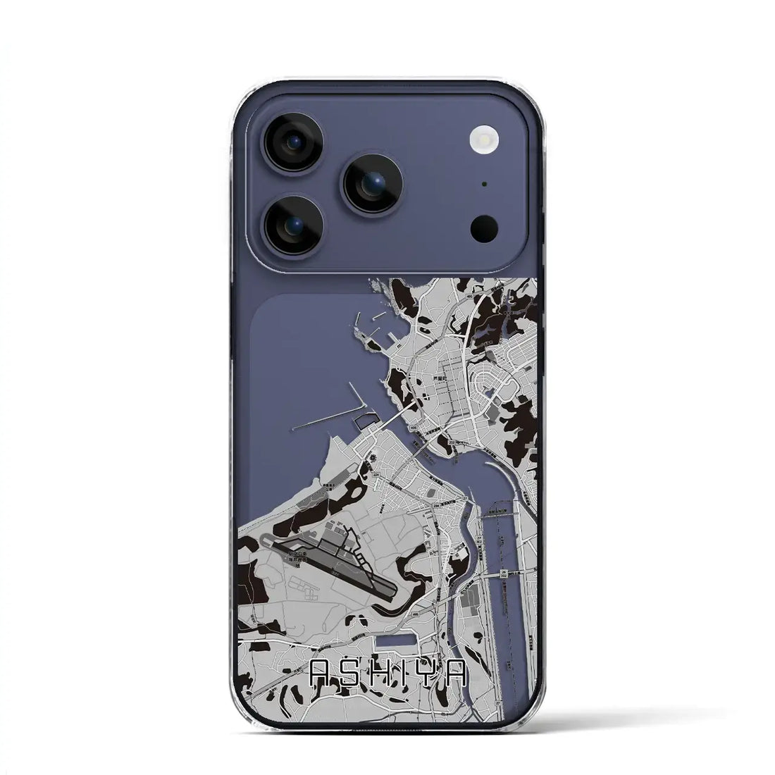 【芦屋(福岡県)】地図柄iPhoneケース(クリアタイプ)モノトーン・iPhone 17 Pro Max 用