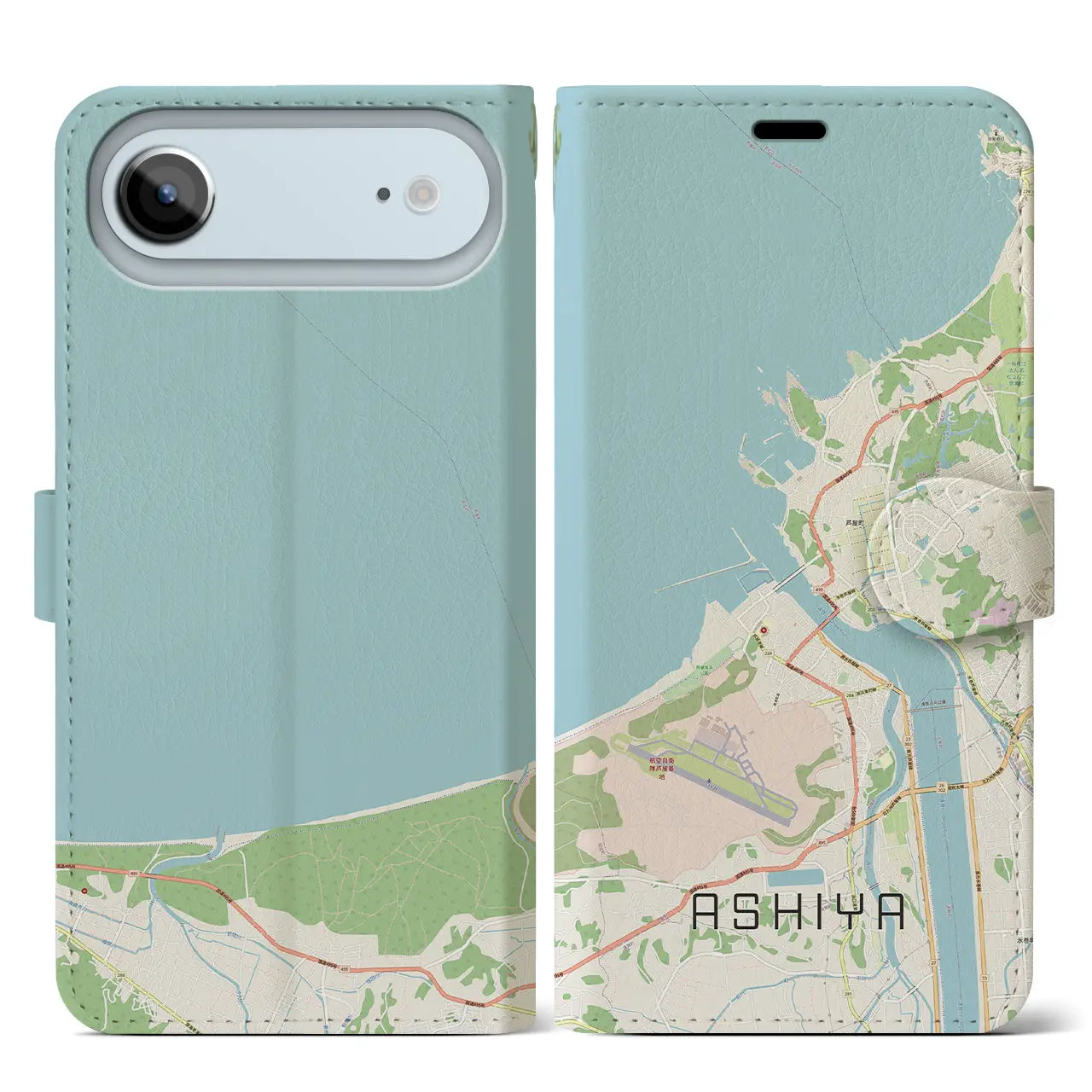 【芦屋(福岡県)】地図柄iPhoneケース(手帳タイプ)