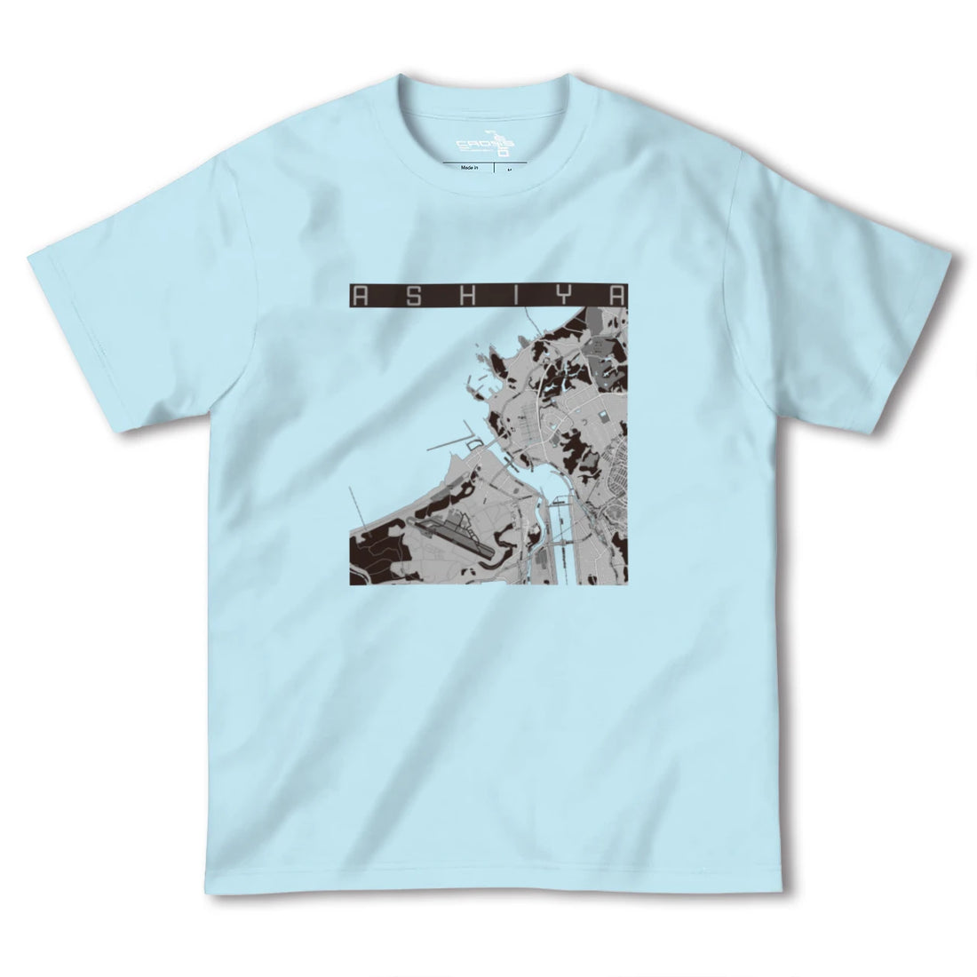 【芦屋(福岡県)(福岡県)】地図柄ヘビーウェイトTシャツ