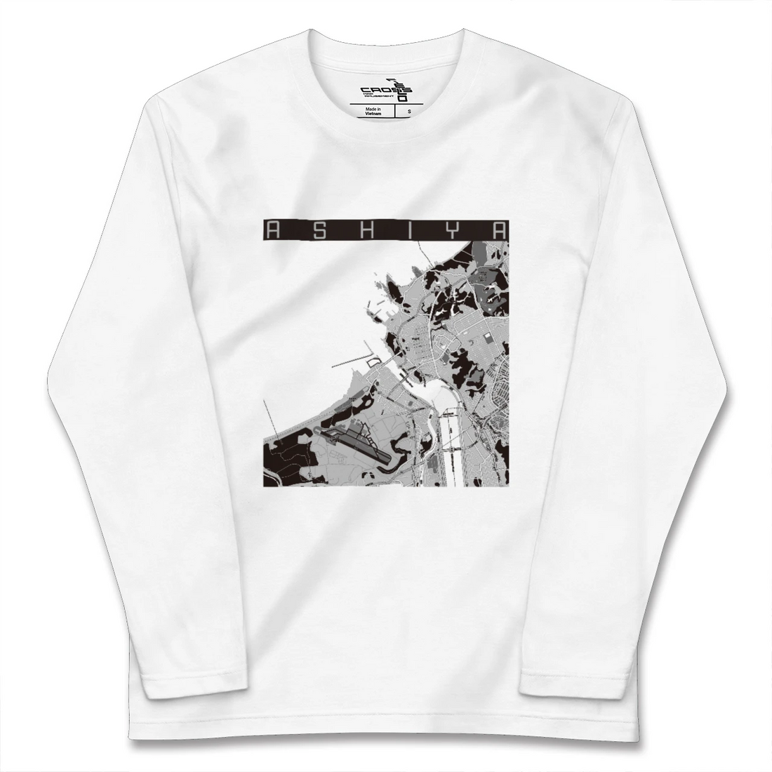 【芦屋(福岡県)(福岡県)】地図柄ロングスリーブTシャツ