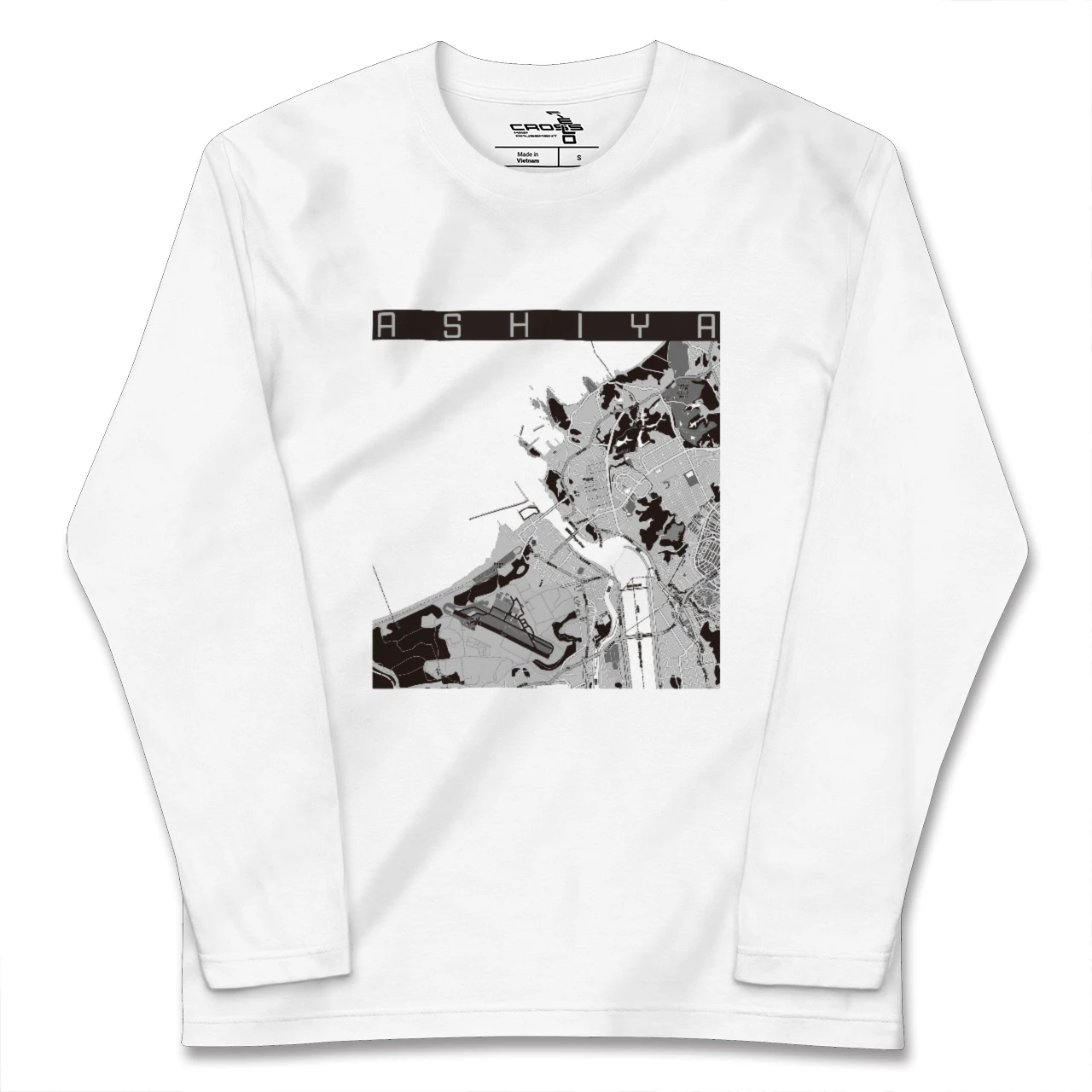 【芦屋(福岡県)(福岡県)】地図柄ロングスリーブTシャツ