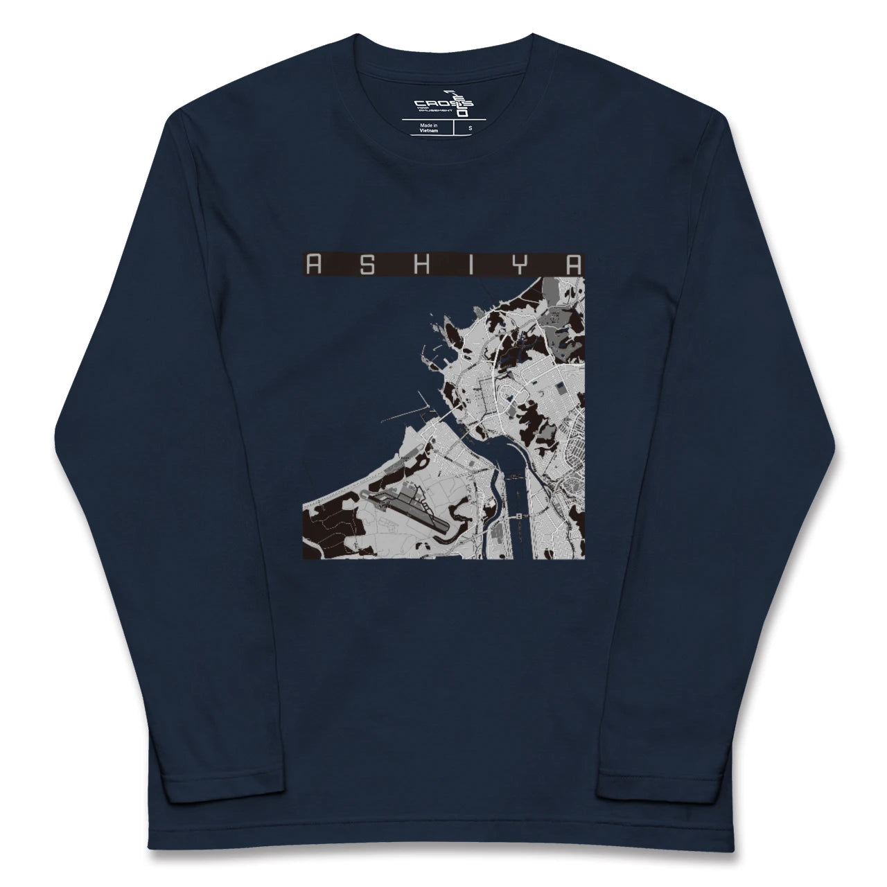 【芦屋(福岡県)(福岡県)】地図柄ロングスリーブTシャツ