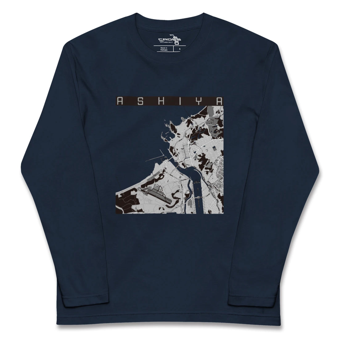 【芦屋(福岡県)(福岡県)】地図柄ロングスリーブTシャツ