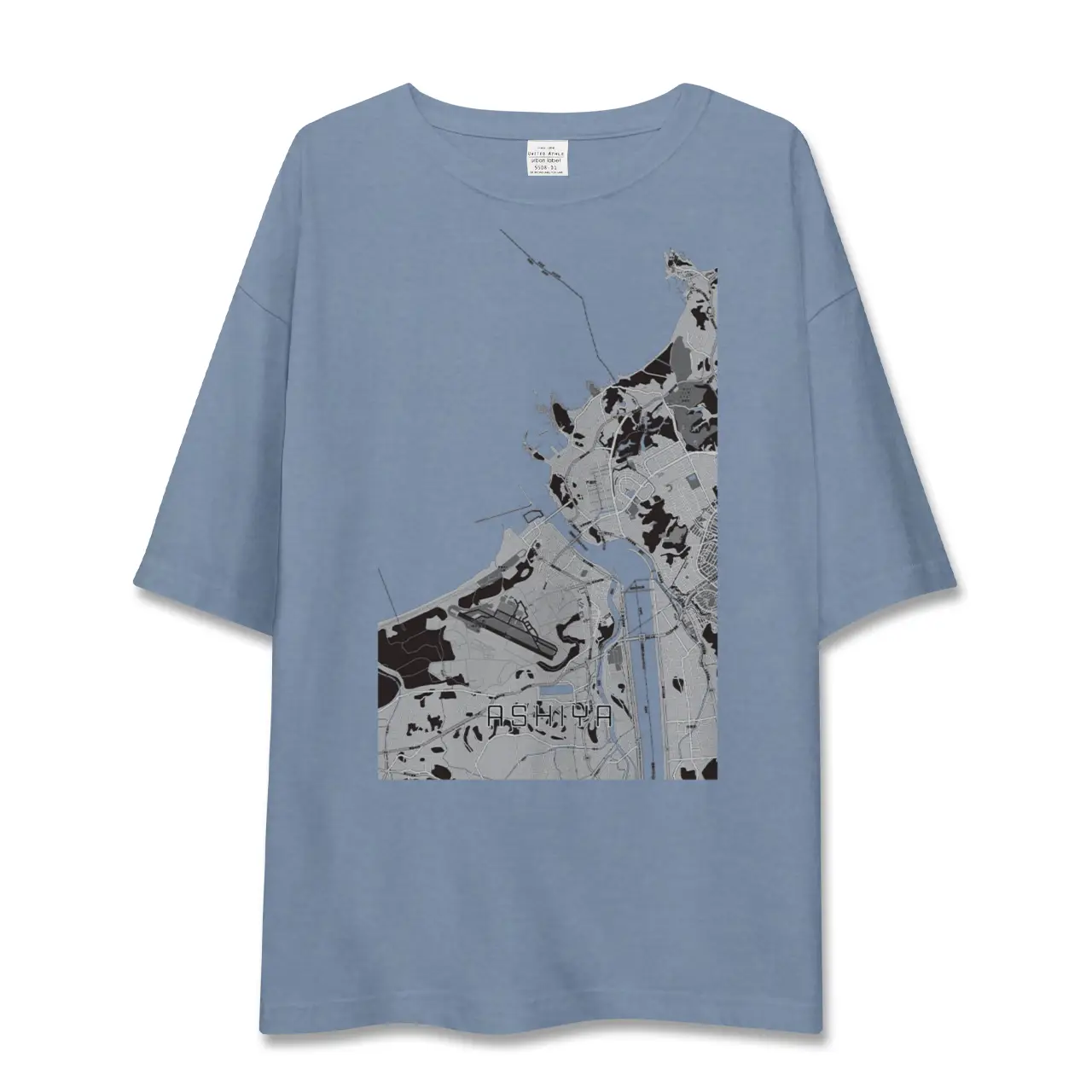【芦屋(福岡県)(福岡県)】地図柄ビッグシルエットTシャツ