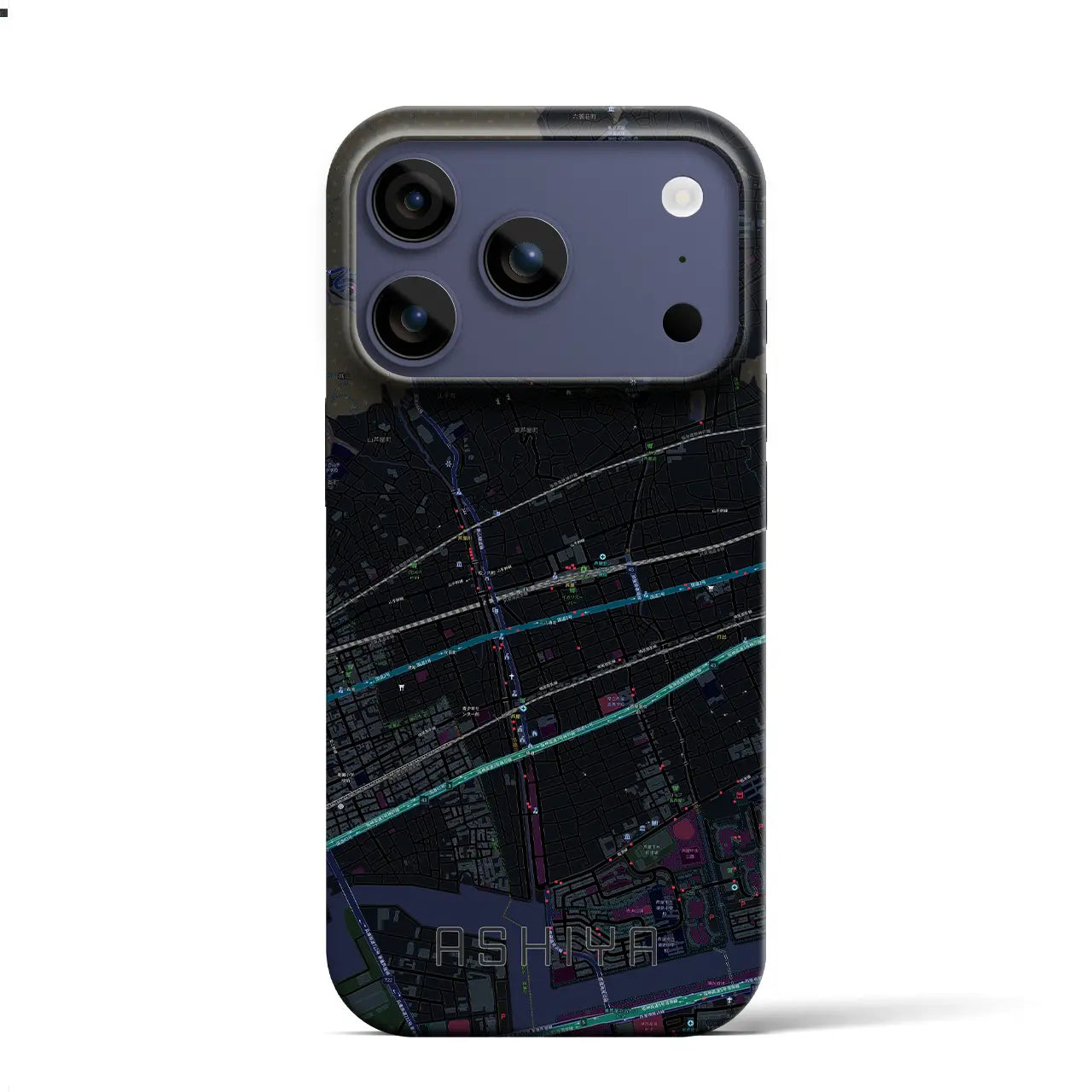 【芦屋(兵庫県)】地図柄iPhoneケース(バックカバータイプ)