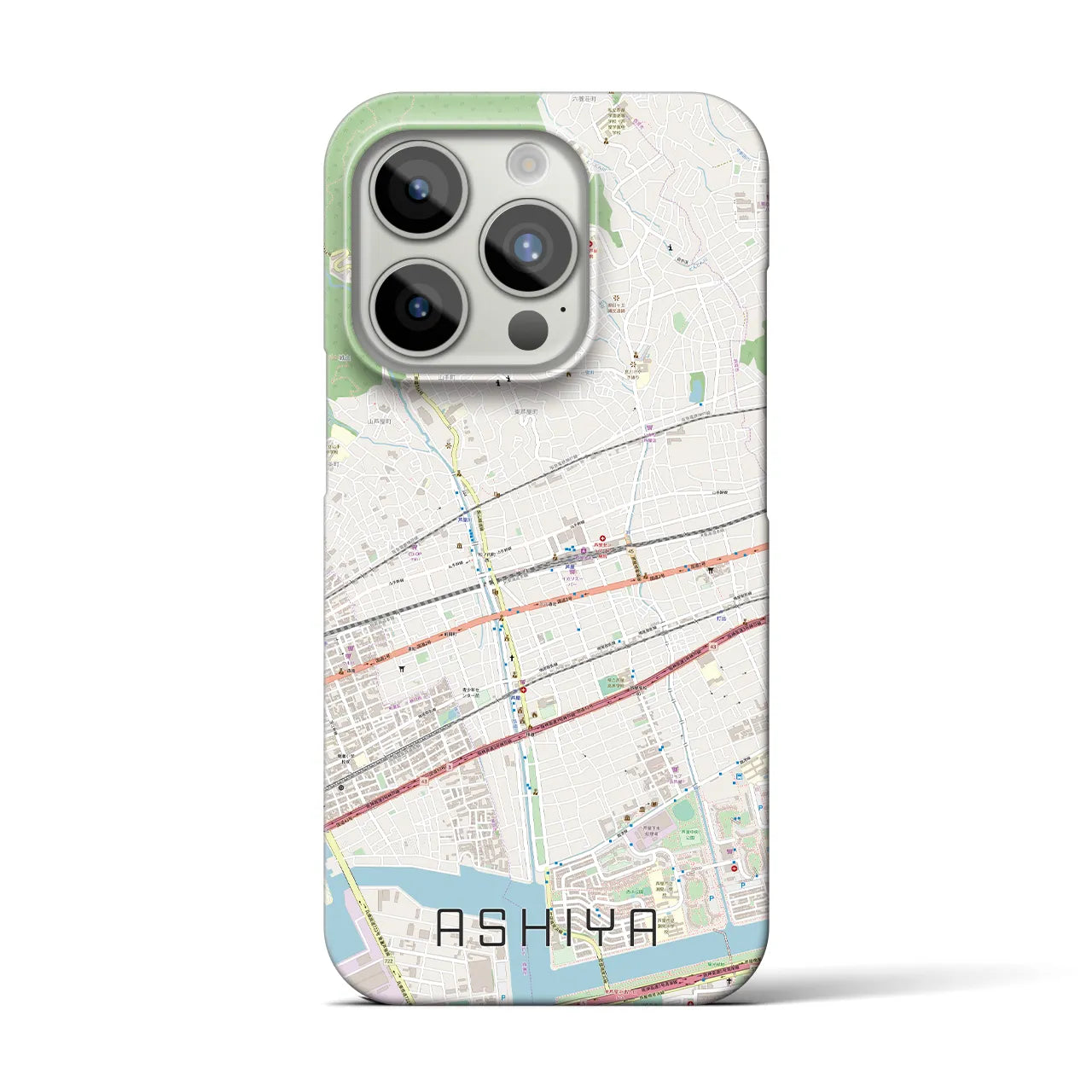 【芦屋(兵庫県)】地図柄iPhoneケース(バックカバータイプ)