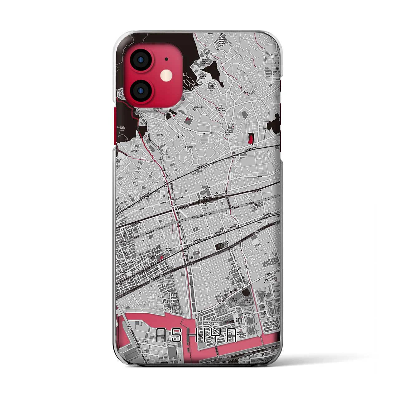 【芦屋(兵庫県)】地図柄iPhoneケース(クリアタイプ)