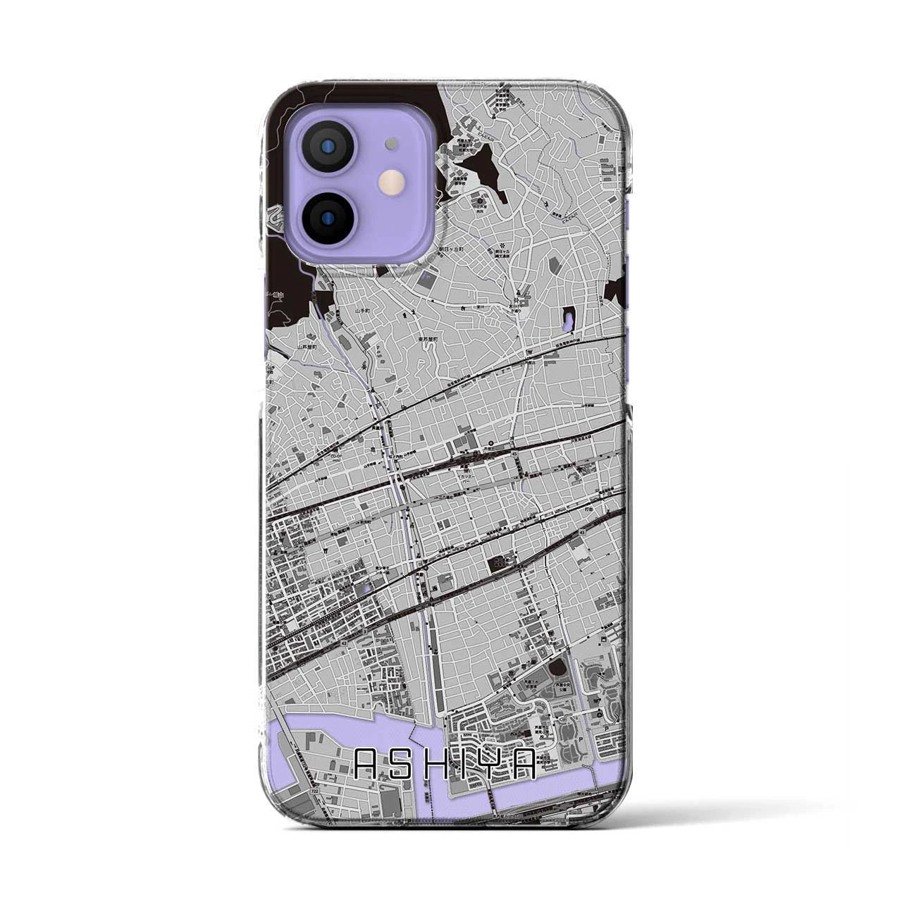 【芦屋(兵庫県)】地図柄iPhoneケース(クリアタイプ)