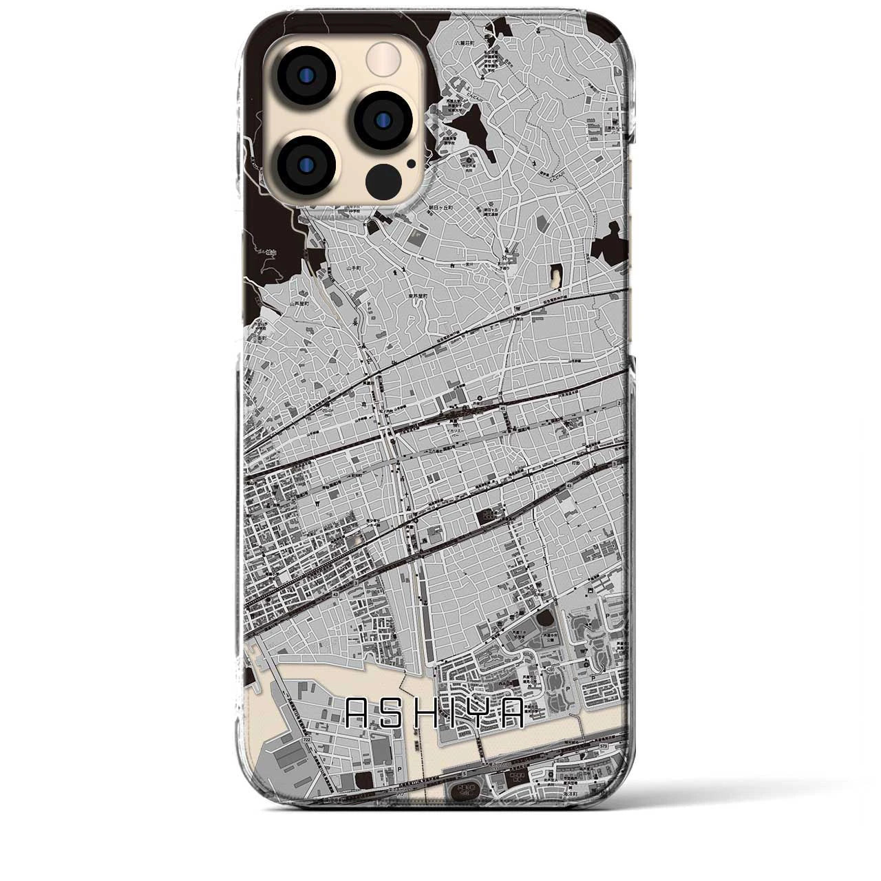 【芦屋(兵庫県)】地図柄iPhoneケース(クリアタイプ)