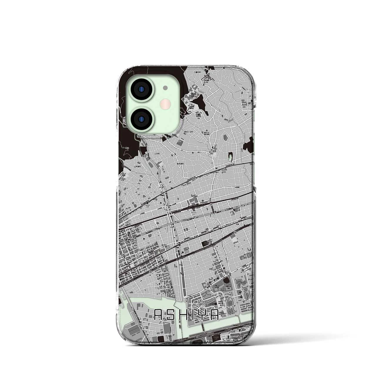 【芦屋(兵庫県)】地図柄iPhoneケース(クリアタイプ)