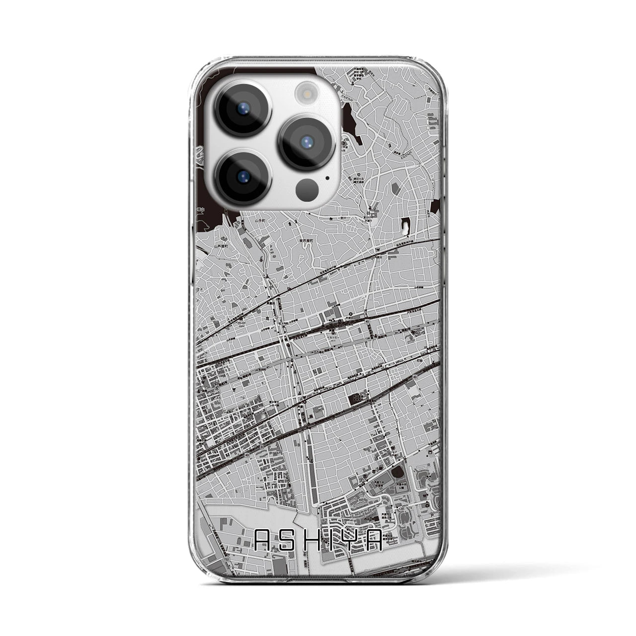 【芦屋(兵庫県)】地図柄iPhoneケース(クリアタイプ)
